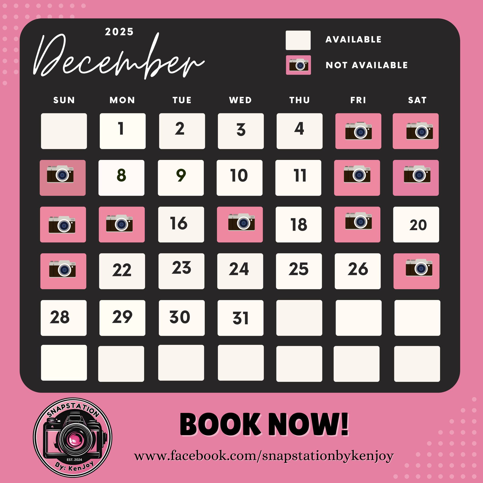 Calendar for December